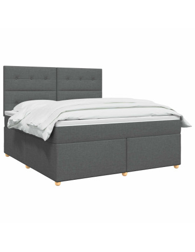 Letto box spring con materasso Grigio Scuro 180 x 200 cm