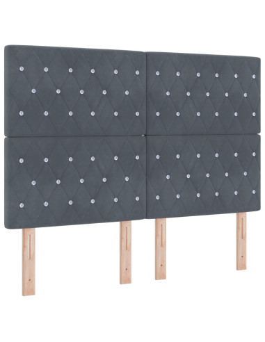 Letto con contenitore LED e materasso Grigio Scuro 140 x 200 cm