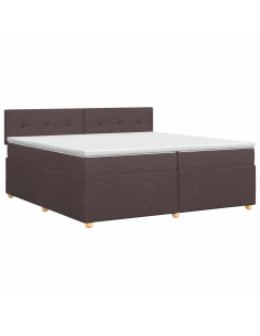 Letto box spring con materasso Marrone Scuro 200 x 200 cm 2