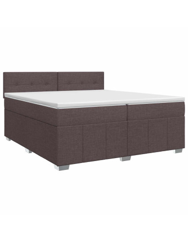 Letto box spring con materasso Marrone Scuro 200 x 200 cm