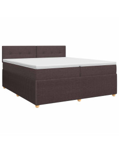 Letto box spring con materasso Marrone Scuro 200 x 200 cm 2