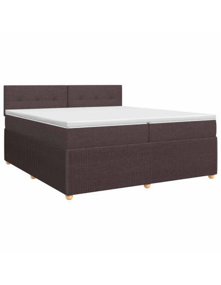 Letto box spring con materasso Marrone Scuro 200 x 200 cm