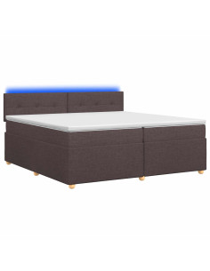 Letto box spring con materasso Marrone Scuro 200 x 200 cm 2