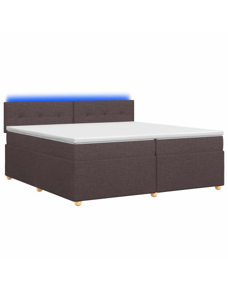 Letto box spring con materasso Marrone Scuro 200 x 200 cm