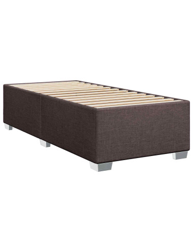 Letto box spring con materasso Marrone Scuro 100 x 200 cm