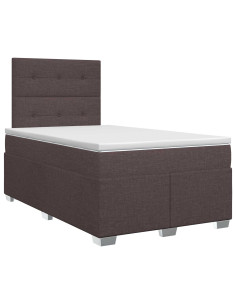 Letto box spring con materasso Marrone Scuro 120 x 190 cm 2