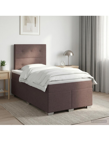 Letto box spring con materasso Marrone Scuro 120 x 200 cm