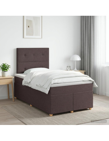 Letto box spring con materasso Marrone Scuro 120 x 200 cm