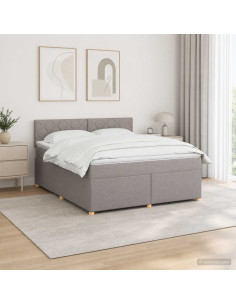 Letto box spring con materasso Tortora 180 x 200 cm Tessuto