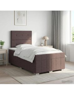 Letto box spring con materasso Marrone Scuro 120 x 190 cm