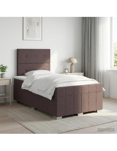 Letto box spring con materasso Marrone Scuro 120 x 190 cm