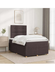 Letto box spring con materasso Marrone Scuro 120 x 200 cm