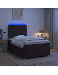 Letto box spring con materasso Marrone Scuro 120 x 200 cm