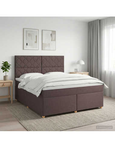 Letto box spring con materasso Marrone Scuro 180 x 200 cm