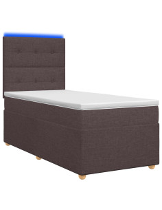 Letto box spring con materasso Marrone Scuro 100 x 200 cm 2