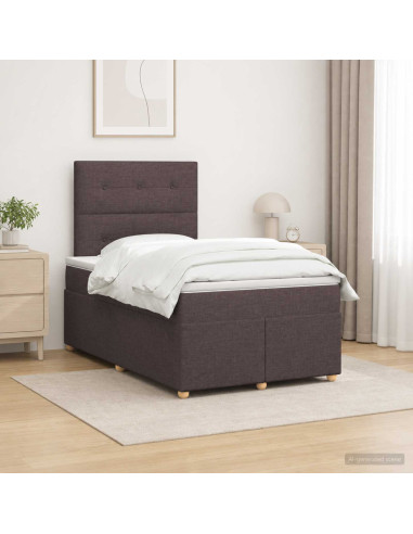 Letto box spring con materasso Marrone Scuro 120 x 190 cm
