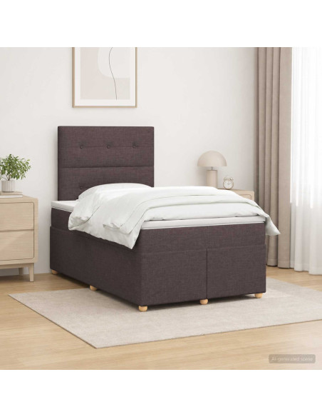 Letto box spring con materasso Marrone Scuro 120 x 200 cm