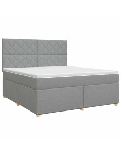 Letto box spring con materasso Grigio Chiaro 160 x 200 cm 2