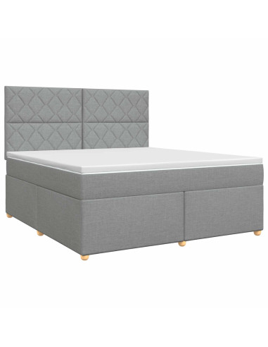 Letto box spring con materasso Grigio Chiaro 160 x 200 cm