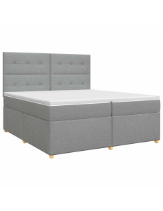 Letto box spring con materasso Grigio Chiaro 200 x 200 cm 2