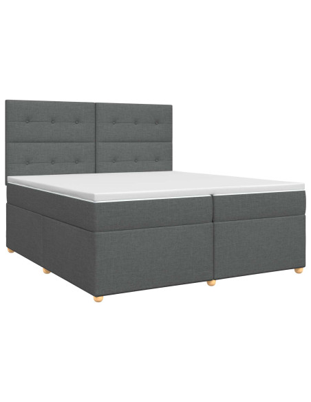 Letto box spring con materasso Grigio Scuro 200 x 200 cm