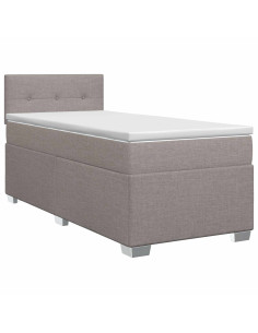 Letto box spring con materasso Tortora 100 x 200 cm Tessuto 2
