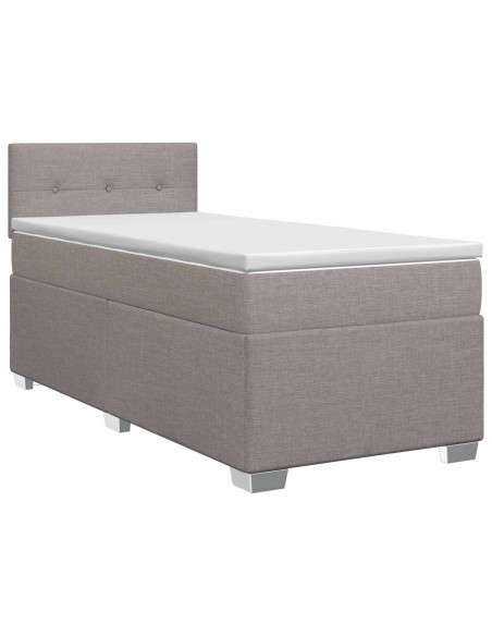 Letto box spring con materasso Tortora 100 x 200 cm Tessuto