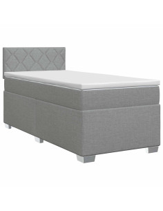 Letto box spring con materasso Grigio Chiaro 100 x 200 cm 2