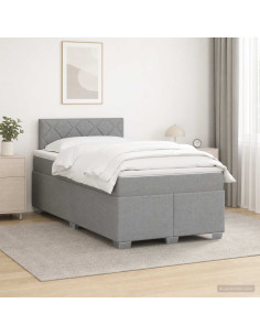 Letto box spring con materasso Grigio Chiaro 120 x 190 cm