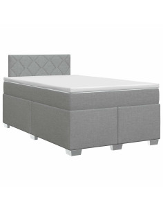 Letto box spring con materasso Grigio Chiaro 120 x 190 cm 2
