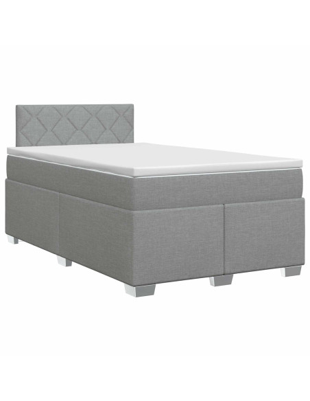Letto box spring con materasso Grigio Chiaro 120 x 190 cm
