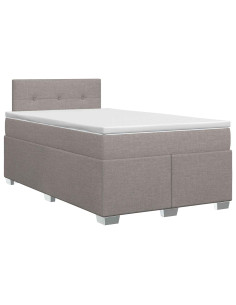 Letto box spring con materasso Tortora 120 x 200 cm Tessuto 2