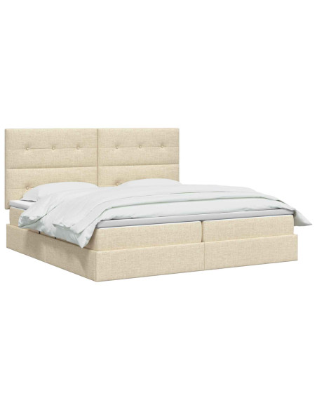 Letto con contenitore LED e materasso Crema 200 x 200 cm