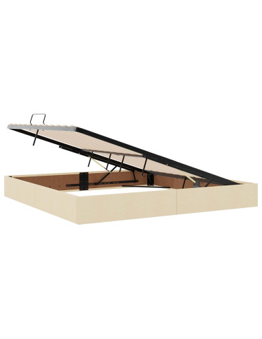 Letto con contenitore LED e materasso Crema 200 x 200 cm