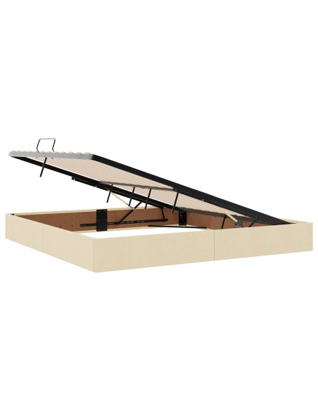 Letto con contenitore LED e materasso Crema 200 x 200 cm