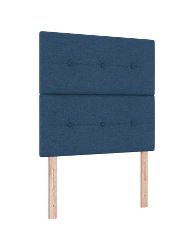 Letto a molle con testiera Blu 90 x 190 cm Tessuto