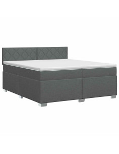 Letto box spring con materasso Grigio Scuro 200 x 200 cm 2