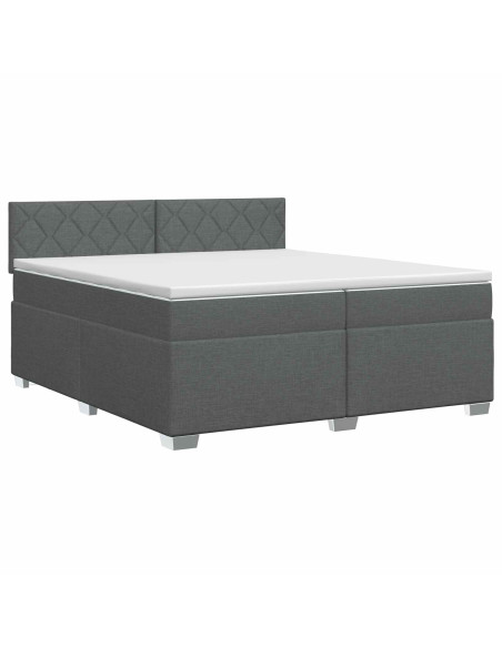 Letto box spring con materasso Grigio Scuro 200 x 200 cm