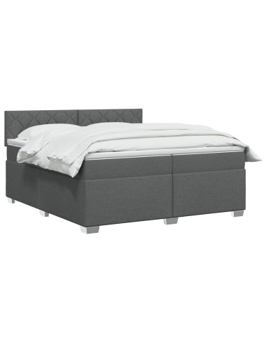 Letto box spring con materasso Grigio Scuro 200 x 200 cm