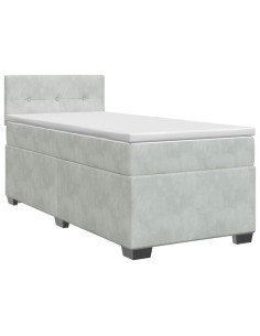 Letto box spring con materasso Grigio Chiaro 80 x 200 cm 2