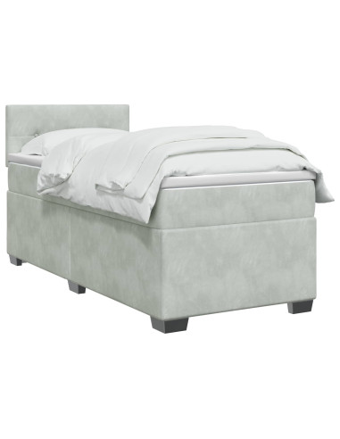 Letto box spring con materasso Grigio Chiaro 80 x 200 cm