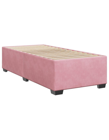 Letto box spring con materasso Rosa 90 x 200 cm Velluto
