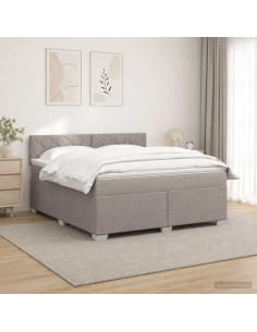Letto box spring con materasso Tortora 140 x 200 cm Tessuto