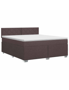 Letto box spring con materasso Marrone Scuro 140 x 200 cm 2