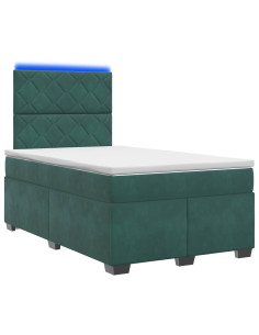 Letto box spring con materasso Verde Scuro 120 x 200 cm Velluto 2