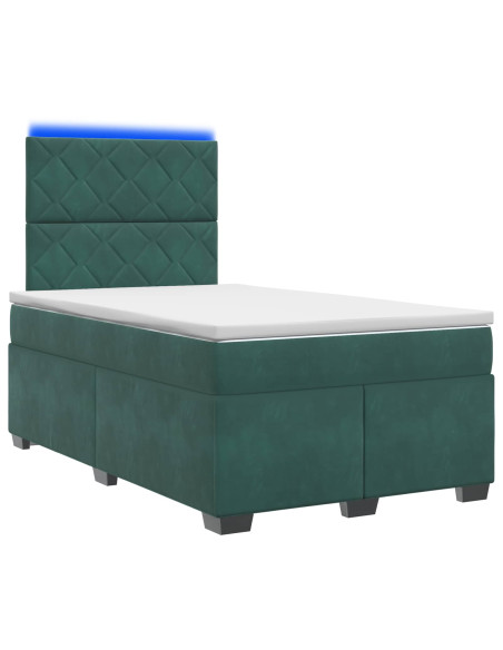 Letto box spring con materasso Verde Scuro 120 x 200 cm Velluto
