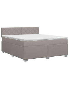 Letto box spring con materasso Tortora 140 x 200 cm Tessuto 2