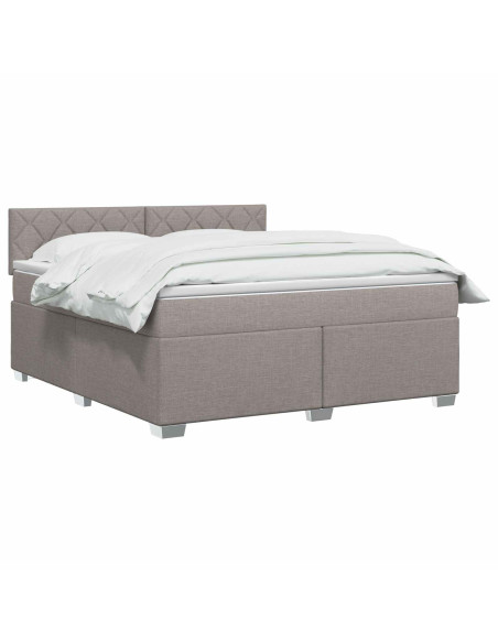 Letto box spring con materasso Tortora 140 x 200 cm Tessuto
