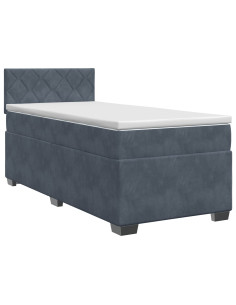 Letto box spring con materasso Grigio Scuro 100 x 200 cm 2