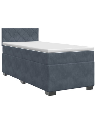 Letto box spring con materasso Grigio Scuro 100 x 200 cm